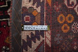 Close-up detail of 2000s Shiraz rug from Iran / Persia showing Wool weave