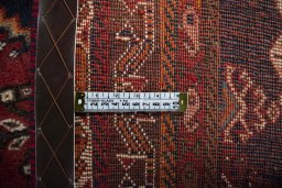 Close-up detail of 2000s Shiraz rug from Iran / Persia showing Wool weave