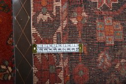 Close-up detail of 1970s Shiraz rug from Iran / Persia showing Wool weave