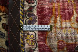 Close-up detail of 2000s Shiraz rug from Iran / Persia showing Wool weave