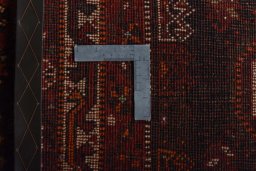 Surface texture of 2000s Shiraz rug with natural Wool and intricate pattern