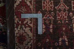 Close-up detail of 2000s Shiraz rug from Iran / Persia showing Wool weave