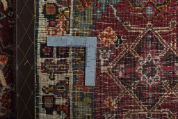 Close-up detail of 2000s Shiraz rug from Iran / Persia showing Wool weave