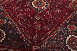 Close-up detail of 2000s Shiraz rug from Iran / Persia showing Wool weave