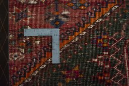 Close-up detail of 2000s Shiraz rug from Iran / Persia showing Wool weave
