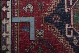 Close-up detail of 2000s Shiraz rug from Iran / Persia showing Wool weave