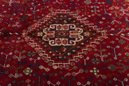 Central medallion detail of 1970s Shiraz rug from Iran / Persia