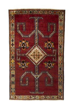 Full view of 2000s Shiraz rug from Iran / Persia, 187 × 115 cm in Red tones