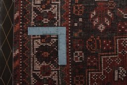 Close-up detail of 2000s Shiraz rug from Iran / Persia showing Wool weave