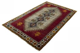 Corner detail of 2000s Shiraz rug showing border pattern and Wool pile