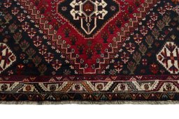 Full view of 2000s Shiraz rug from Iran / Persia, 261 × 173 cm in Red tones