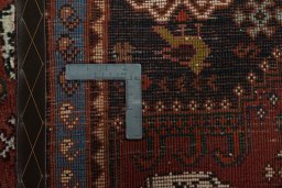 Close-up detail of 2000s Shiraz rug from Iran / Persia showing Wool weave