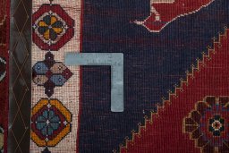 Full view of 2000s Shiraz rug from Iran / Persia, 180 × 128 cm in Red tones