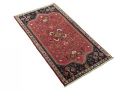 Close-up detail of 2000s Shiraz rug from Iran / Persia showing Wool weave