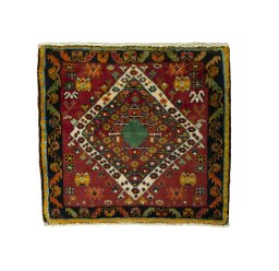 Full view of Unknown Shiraz rug from Iran / Persia, 59 × 66 cm in Red tones