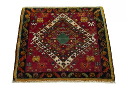 Surface texture of Unknown Shiraz rug with natural Cotton and intricate pattern