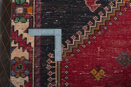 Surface texture of 2000s Shiraz rug with natural Wool and intricate pattern