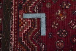 Surface texture of 2000s Shiraz rug with natural Wool and intricate pattern