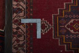 Close-up detail of 2000s Shiraz rug from Iran / Persia showing Wool weave