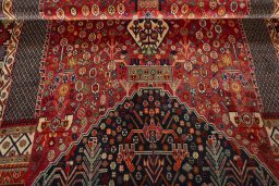 Full view of 1970s Shiraz rug from Iran / Persia, 250 × 165 cm in Red tones