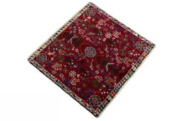 Close-up detail of 2000s Shiraz rug from Iran / Persia showing Wool weave