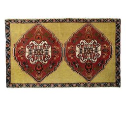 Full view of 2000s Shiraz rug from Iran / Persia, 60 × 100 cm in Multi Color tones