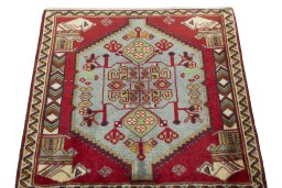 Surface texture of 2000s Shiraz rug with natural Wool and intricate pattern