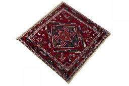 Close-up detail of 2000s Shiraz rug from Iran / Persia showing Wool weave