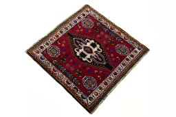 Close-up detail of 2000s Shiraz rug from Iran / Persia showing Wool weave