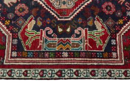 Full view of 2000s Shiraz rug from Iran / Persia, 100 × 69 cm in Multi Color tones