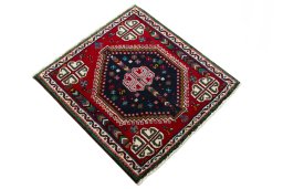 Close-up detail of 2000s Shiraz rug from Iran / Persia showing Wool weave