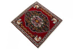 Close-up detail of 2000s Shiraz rug from Iran / Persia showing Wool weave