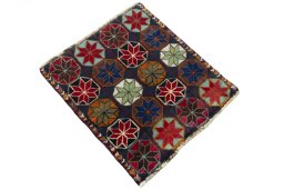 Close-up detail of 2000s Shiraz rug from Iran / Persia showing Wool weave