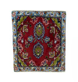 Full view of 2000s Shiraz rug from Iran / Persia, 67 × 60 cm in Red tones