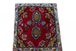 Surface texture of 2000s Shiraz rug with natural Wool and intricate pattern