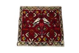 Surface texture of 2000s Shiraz rug with natural Wool and intricate pattern