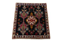Surface texture of 2000s Shiraz rug with natural Wool and intricate pattern