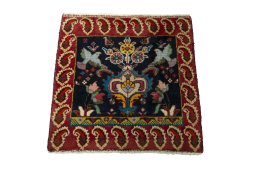 Surface texture of 2000s Shiraz rug with natural Wool and intricate pattern