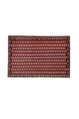 Full view of 2000s Shiraz rug from Iran / Persia, 61 × 93 cm in Red tones