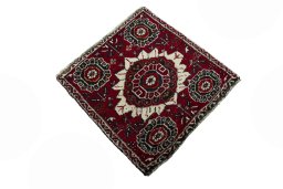 Close-up detail of 2000s Shiraz rug from Iran / Persia showing Wool weave
