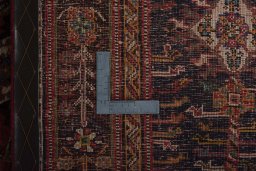 Surface texture of 2000s Shiraz rug with natural Wool and intricate pattern