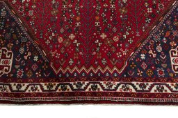 Full view of 2000s Shiraz rug from Iran / Persia, 290 × 200 cm in Red tones