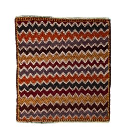 Full view of 2000s Shiraz rug from Iran / Persia, 62 × 58 cm in Red tones