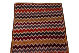 Surface texture of 2000s Shiraz rug with natural Wool and intricate pattern