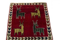 Surface texture of 2000s Shiraz rug with natural Wool and intricate pattern