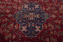 Central medallion detail of 1970s Shiraz rug from Iran / Persia