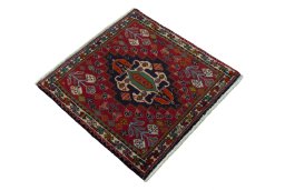 Close-up detail of 2000s Shiraz rug from Iran / Persia showing Wool weave