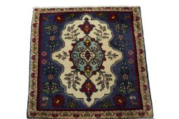 Surface texture of 2000s Shiraz rug with natural Wool and intricate pattern
