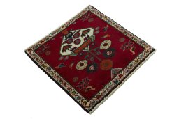 Close-up detail of 2000s Shiraz rug from Iran / Persia showing Wool weave