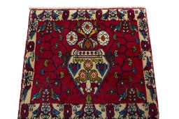 Surface texture of 2000s Shiraz rug with natural Wool and intricate pattern